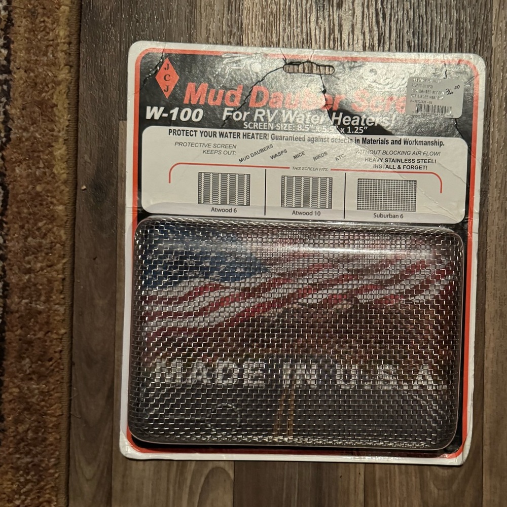 Mud Dauber Screen for RV Water Heaters